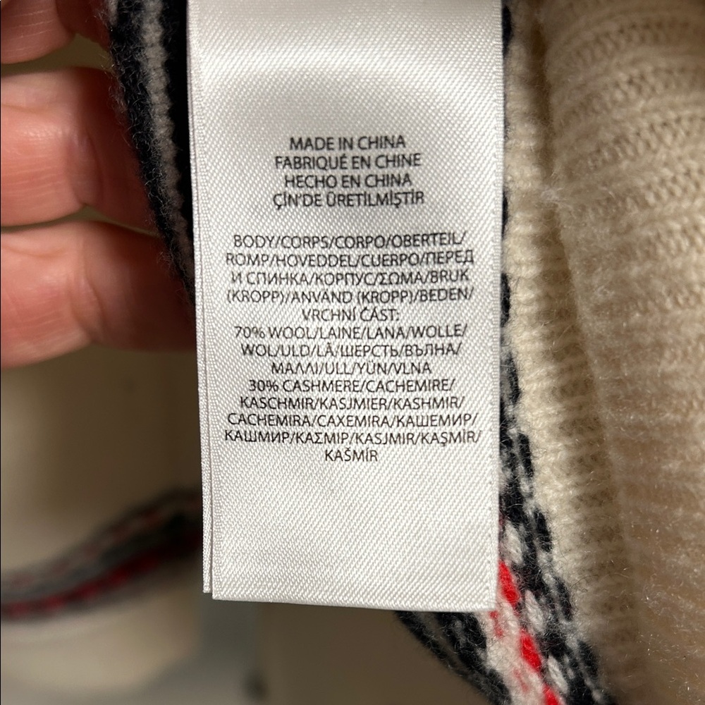 Ralph Lauren Cream and Black Patterned Sweater - Picture 3 of 5